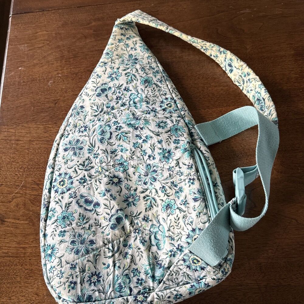 Vera Bradley Sling Bag Cloud Vine Retired Pattern Turquoise Floral Roomy 2020 - Picture 3 of 6